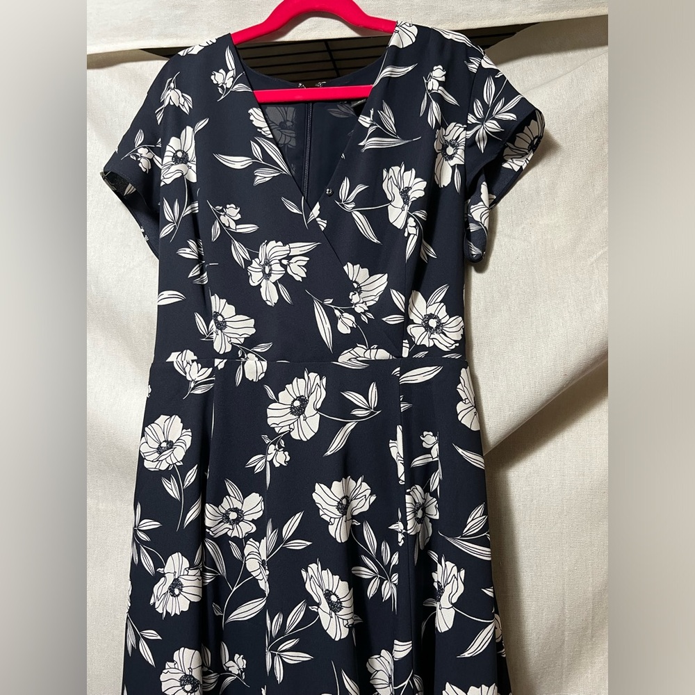OP Blue and White Flutter Sleeve Mini Dress